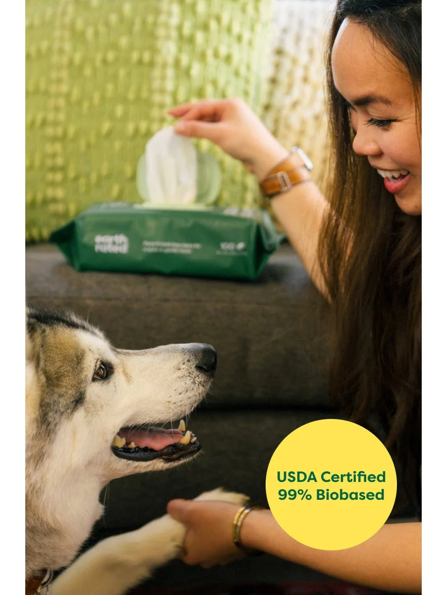 Plant-Based Dog Grooming Wipes by Earth Rated