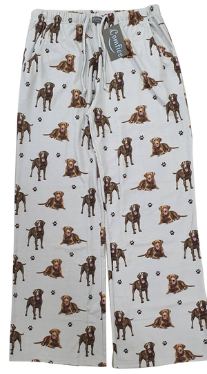 Labrador (Chocolate) Pajama Bottoms - Unisex  (Fabric Colors Vary)