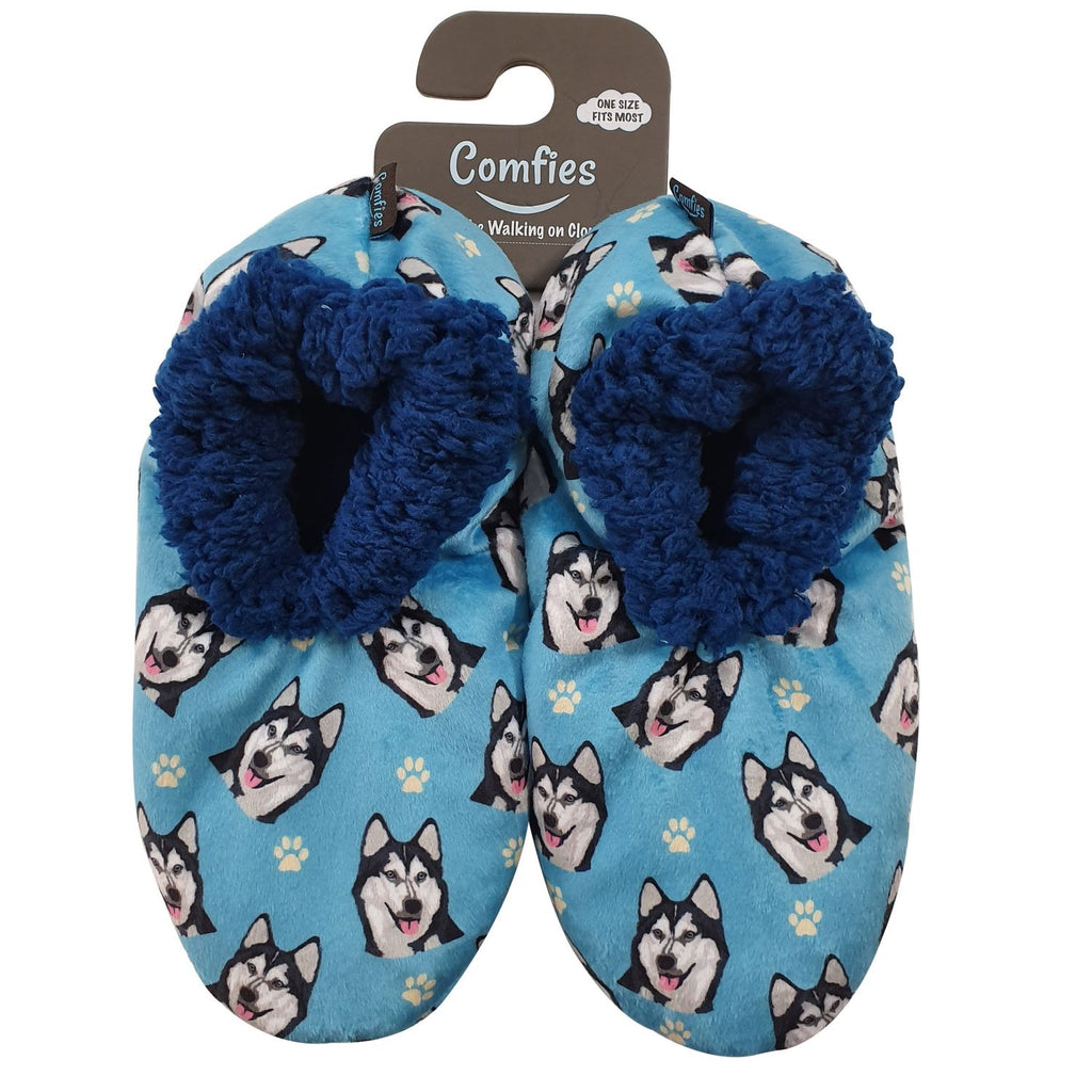 Siberian Husky Slippers - Comfies  (Fabric Colors Vary)