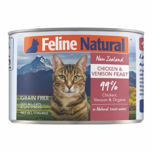 Chicken & Venison Canned Wet Cat Food by Feline Naturals 6 oz