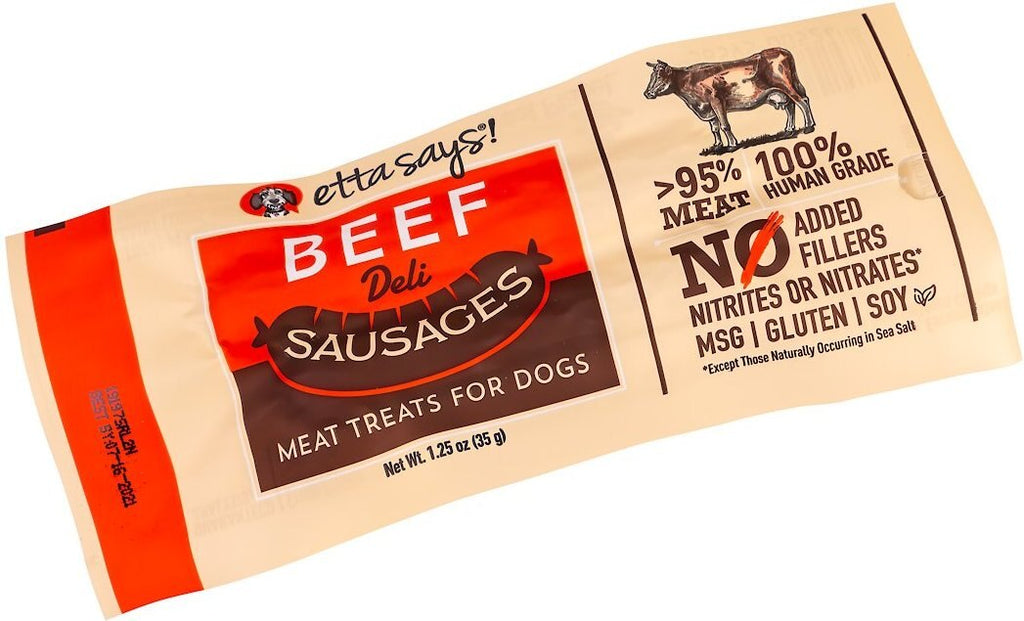 Beef Deli Sausage Dog Treats by Etta Says!