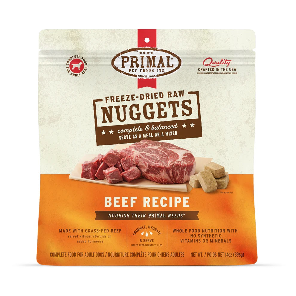 Frozen Raw Beef Pronto Dog Food by Primal, 4 lbs   (No Shipping)