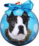 Boston Terrier Christmas Ornament Shatter Proof Ball by E&S Pets