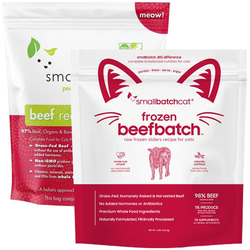 Frozen Raw Beef Cat Food by Smallbatch - No Shipping