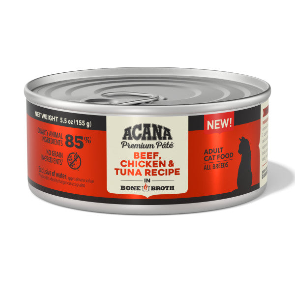 Beef, Chicken, Tuna & Bone Broth Recipe Cat Pate by Acana, 5.5oz