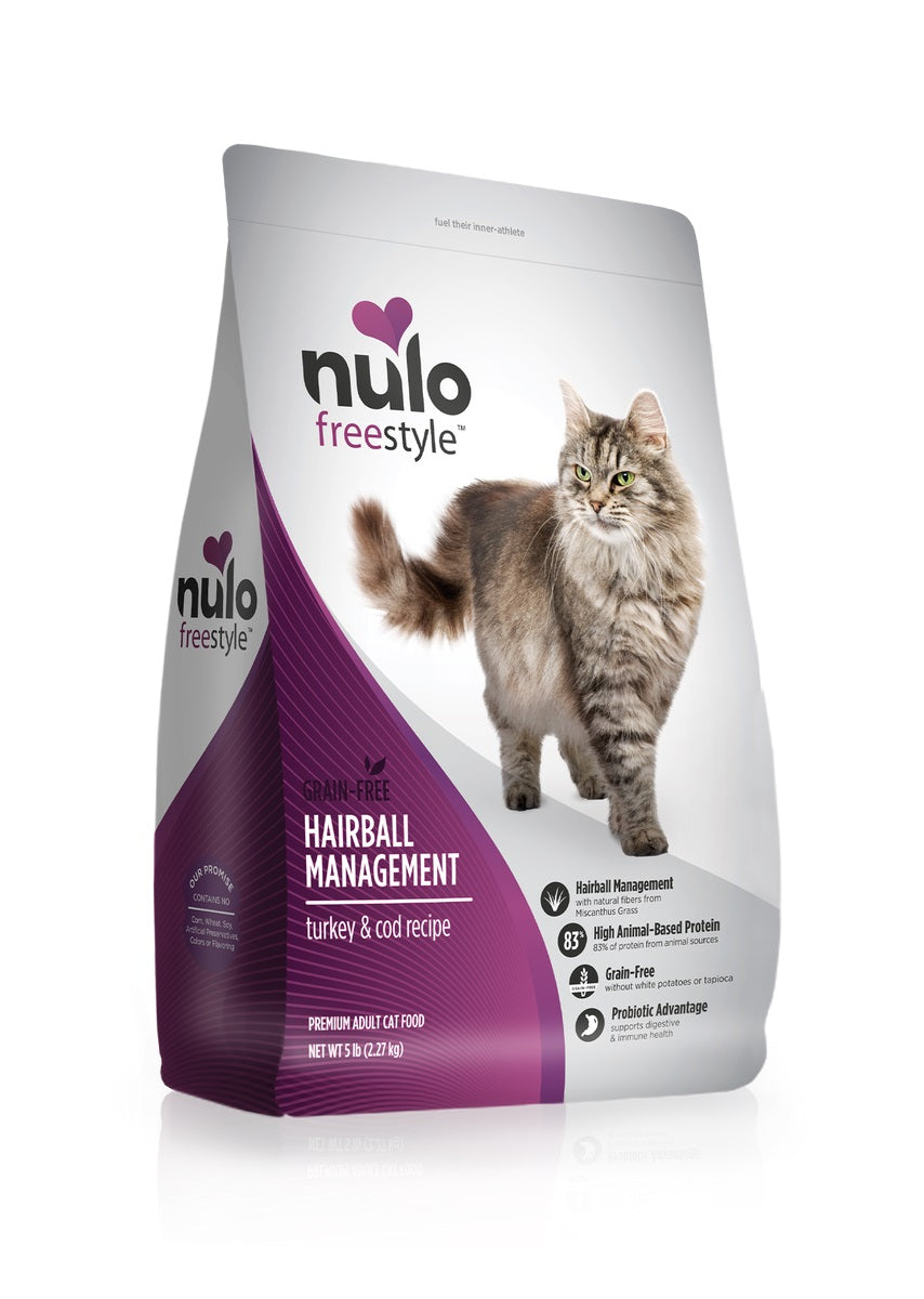 FreeStyle high-protein Hairball Management Turkey & Cod recipe Cat Kibble by Nulo
