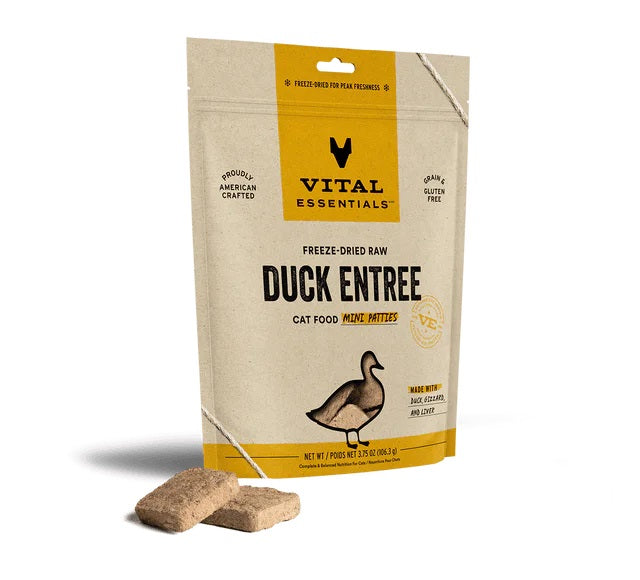 Duck Mini Patties Cat Food by Vital Essentials -Freeze Dried