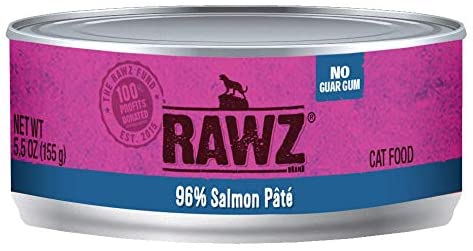 Salmon Pate Canned Cat Food by Rawz 5.5oz can