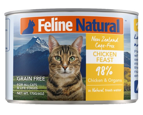 Chicken Canned Wet Cat Food by Feline Naturals 6 oz