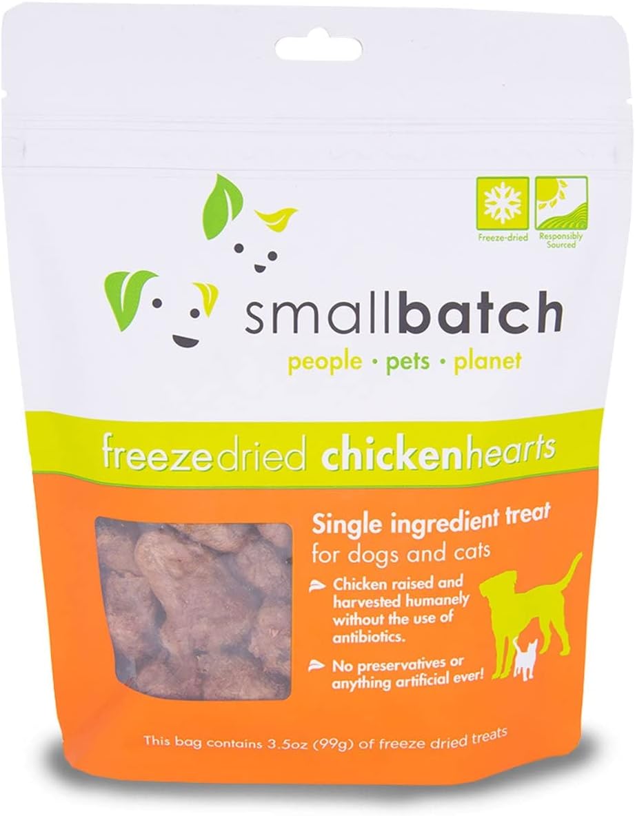 Freeze Dried Dog & Cat Chicken Heart Treats By Smallbatch