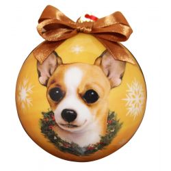 Chihuahua, Tan Christmas Ornament Shatter Proof Ball by E&S Pets