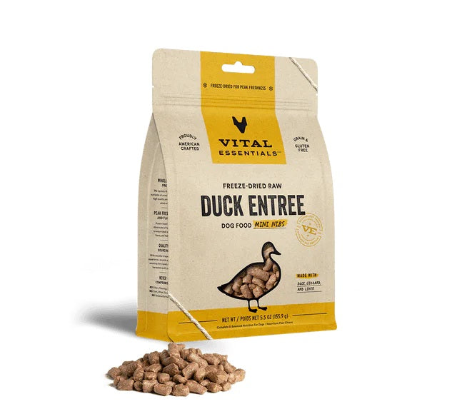 Duck Mini Nibs Dog Food by Vital Essentials -Freeze Dried