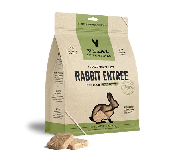 Rabbit Mini Patties Dog Food by Vital Essentials -Freeze Dried