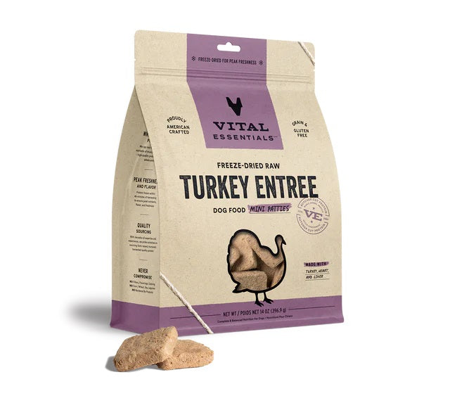 Turkey Mini Patties Dog Food by Vital Essentials -Freeze Dried