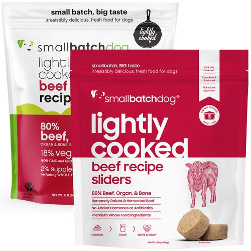 Frozen Lightly Cooked Beef Dog Food by Smallbatch - No Shipping