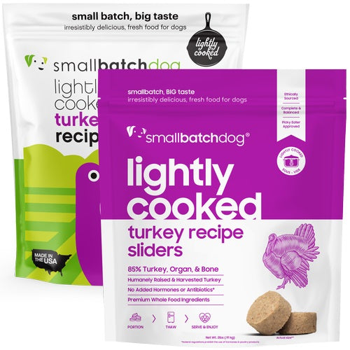 Frozen Lightly Cooked Turkey Dog Food by Smallbatch - No Shipping