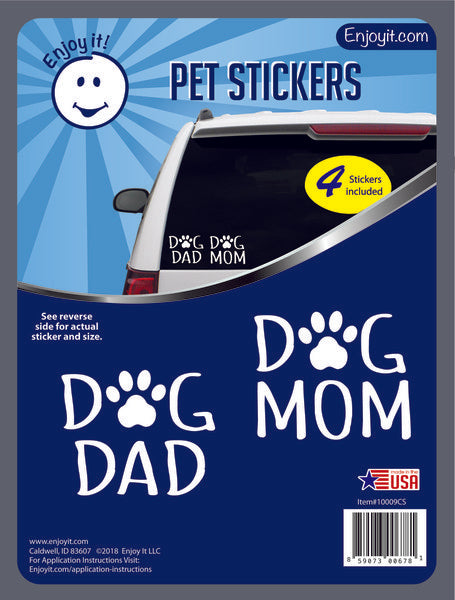 Dog Mom and Dad with Paw Car Stickers by Enjoy it!