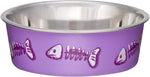 Bella Matte and Stainless Steel Cat Dish, Purple Fish