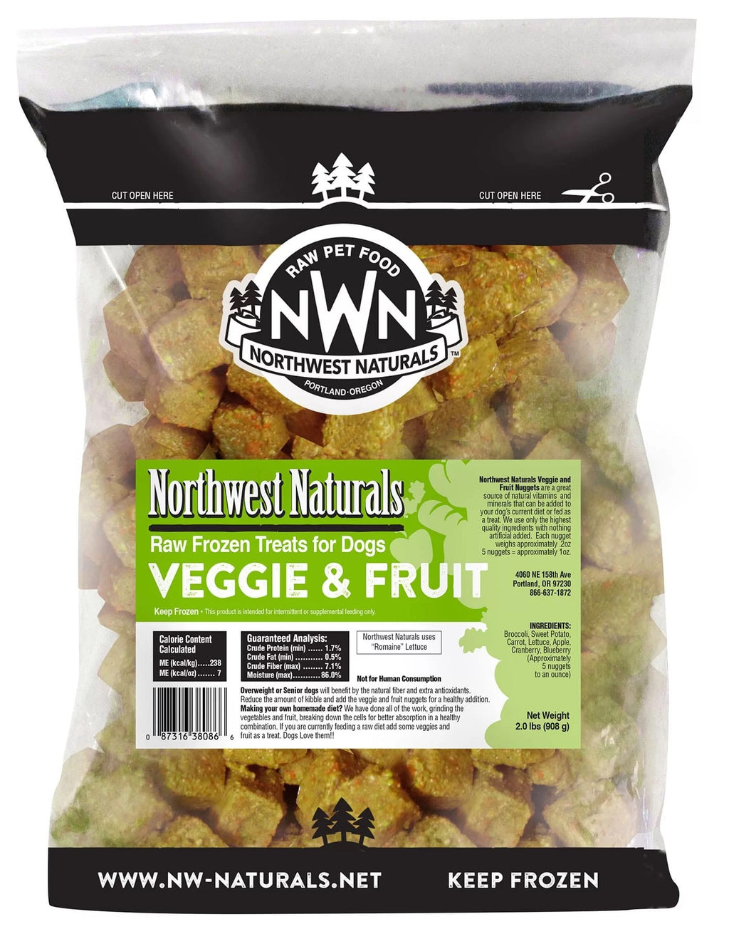 Veggies and Fruit Frozen Nuggets by Northwest Naturals -  No Shipping