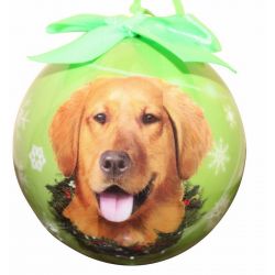 Golden Retriever Christmas Ornament Shatter Proof Ball by E&S Pets