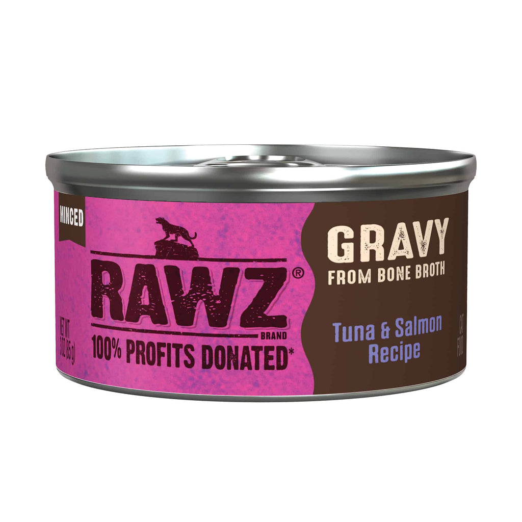 Gravy Minced Tuna & Salmon Wet Cat Food by Rawz, 5.5oz