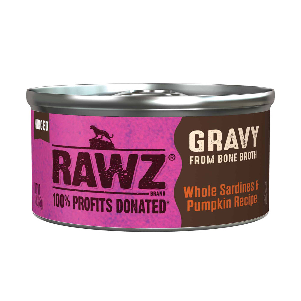 Gravy Minced Whole Sardines & Pumpkin Wet Cat Food by Rawz, 5.5oz