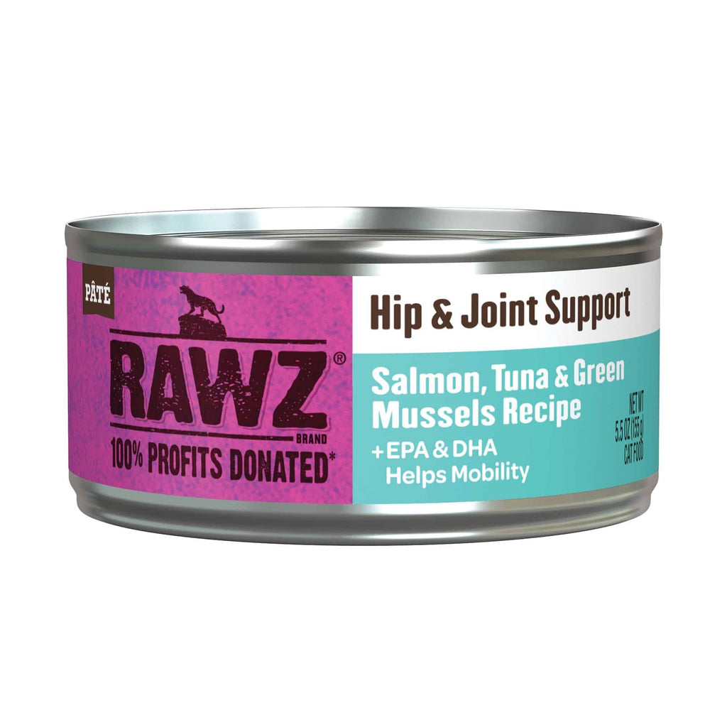 Salmon, Tuna & Green Mussels Pate Cat Food by Rawz, 5.5oz - Hip & Joint Support