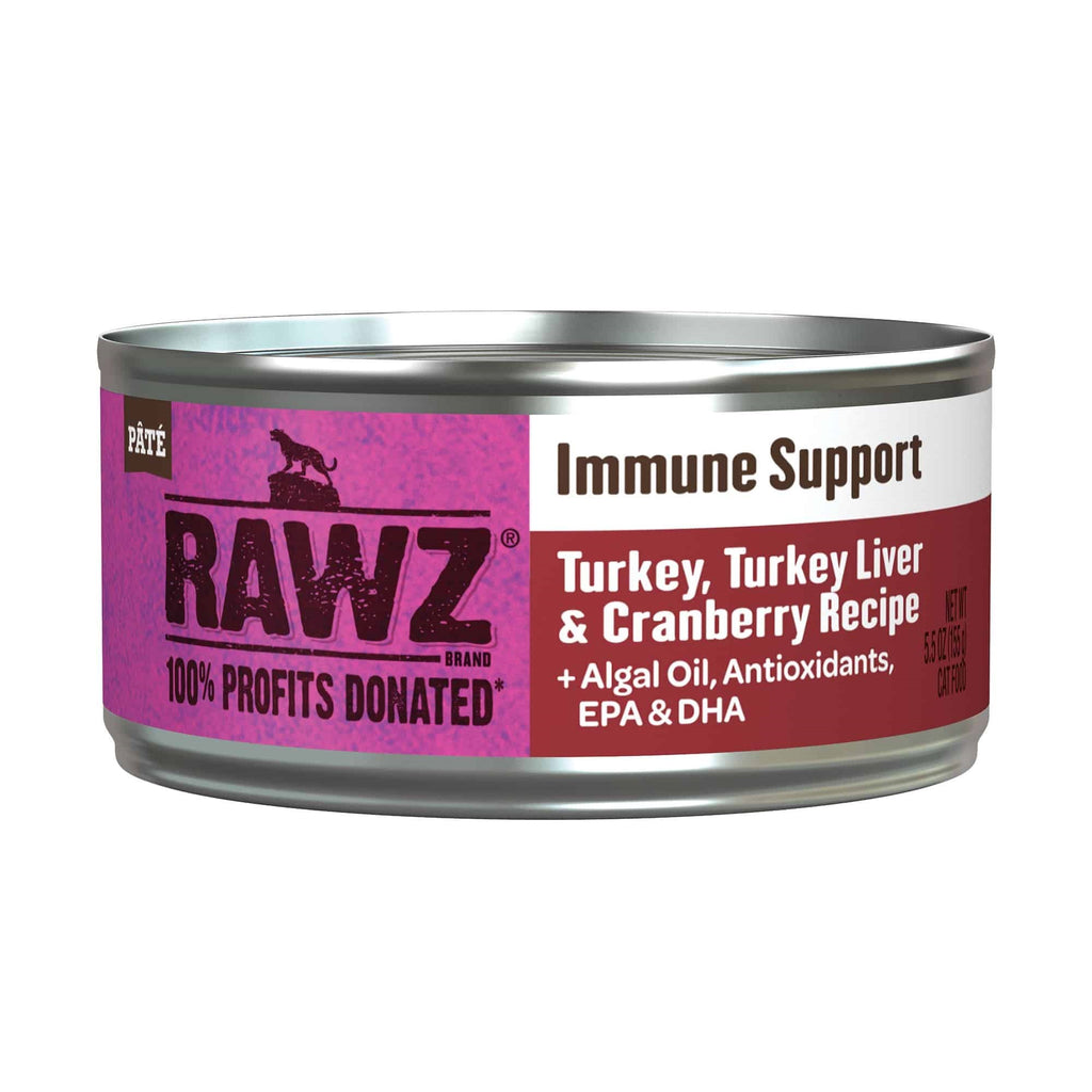 Immune Support Turkey, Turkey Liver & Cranberry Pate Cat Food by Rawz, 5.5oz