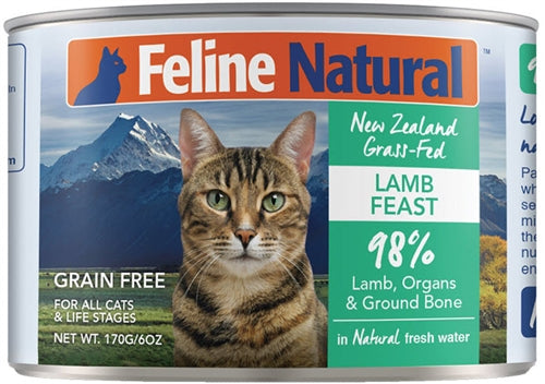 Lamb Canned Wet Cat Food by Feline Naturals 6 oz