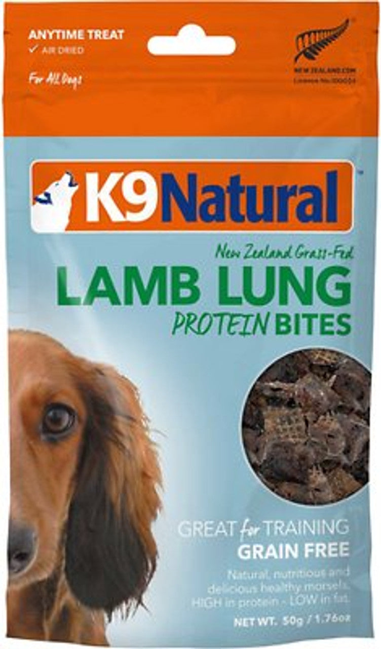 Lamb Lung Protein Bites Dog Treats by K9 Naturals