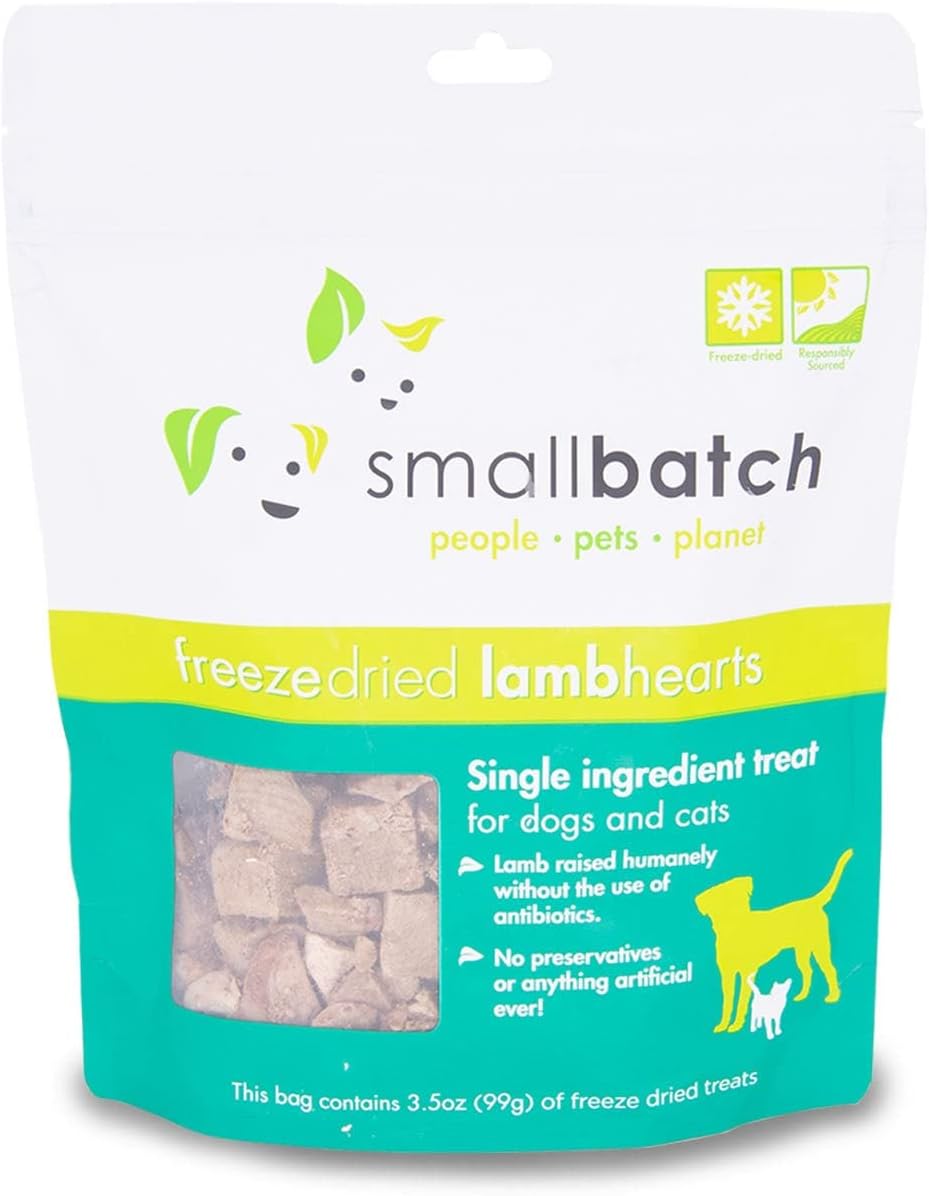 Freeze Dried Dog & Cat Lamb Heart Treats By Smallbatch