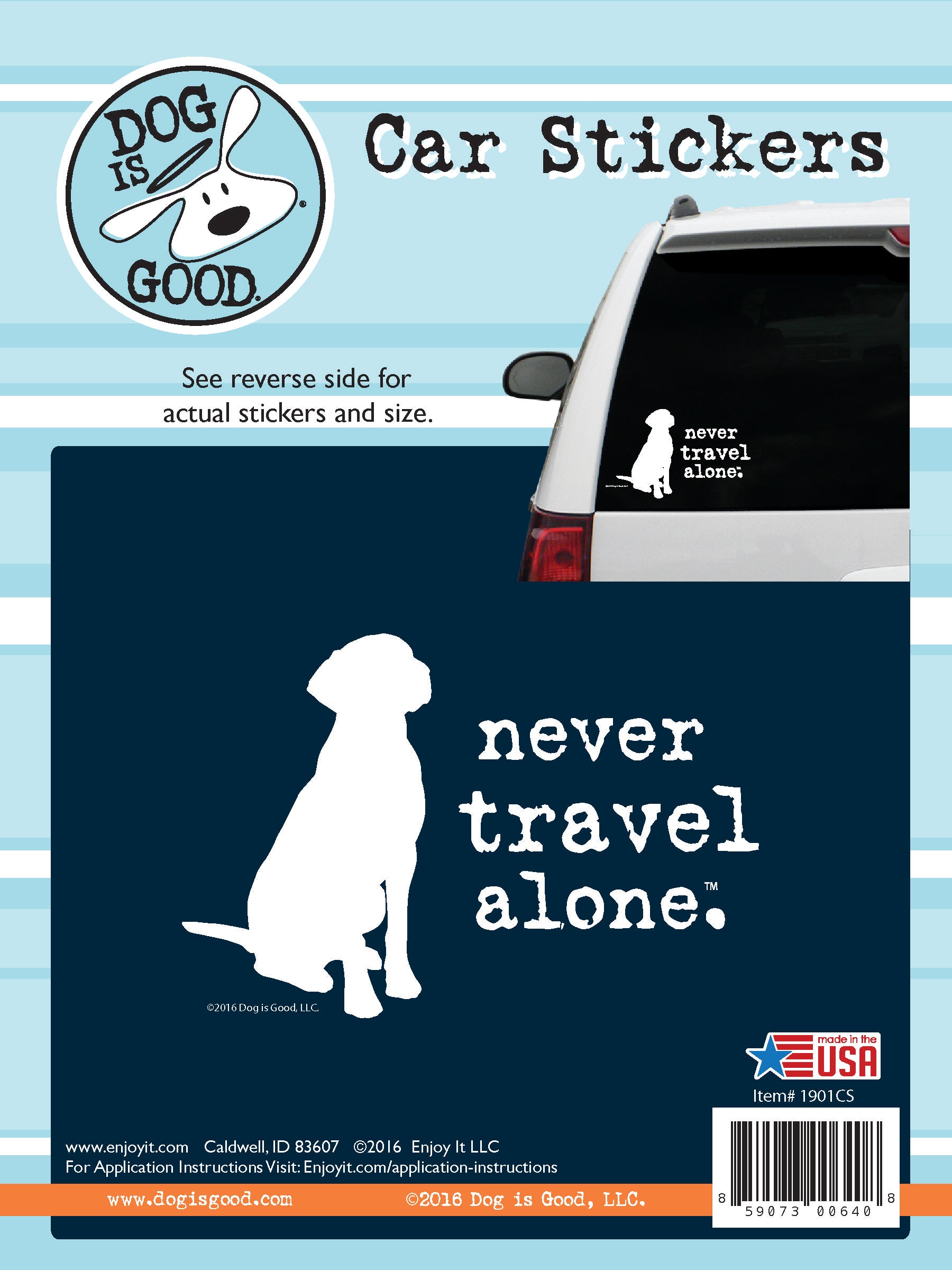 Never Travel Alone Car Sticker by Enjoy it!