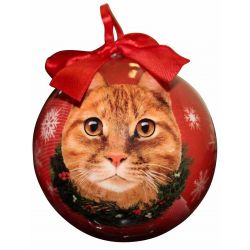 Tabby Cat (Orange) Christmas Ornament