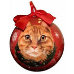 Tabby, Orange Cat Christmas Ornament Shatter Proof Ball by E&S Pets