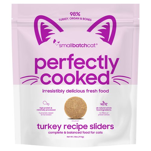 Perfectly Cooked Turkey Frozen Cat Sliders, 2 lbs - NO SHIPPING