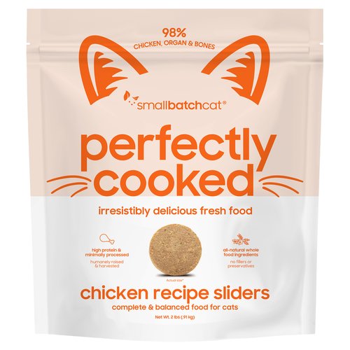 Perfectly Cooked Chicken Frozen Cat Sliders, 2 lbs - NO SHIPPING