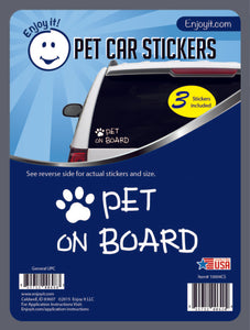 Pet on Board and Paw Car Sticker by Enjoy it!