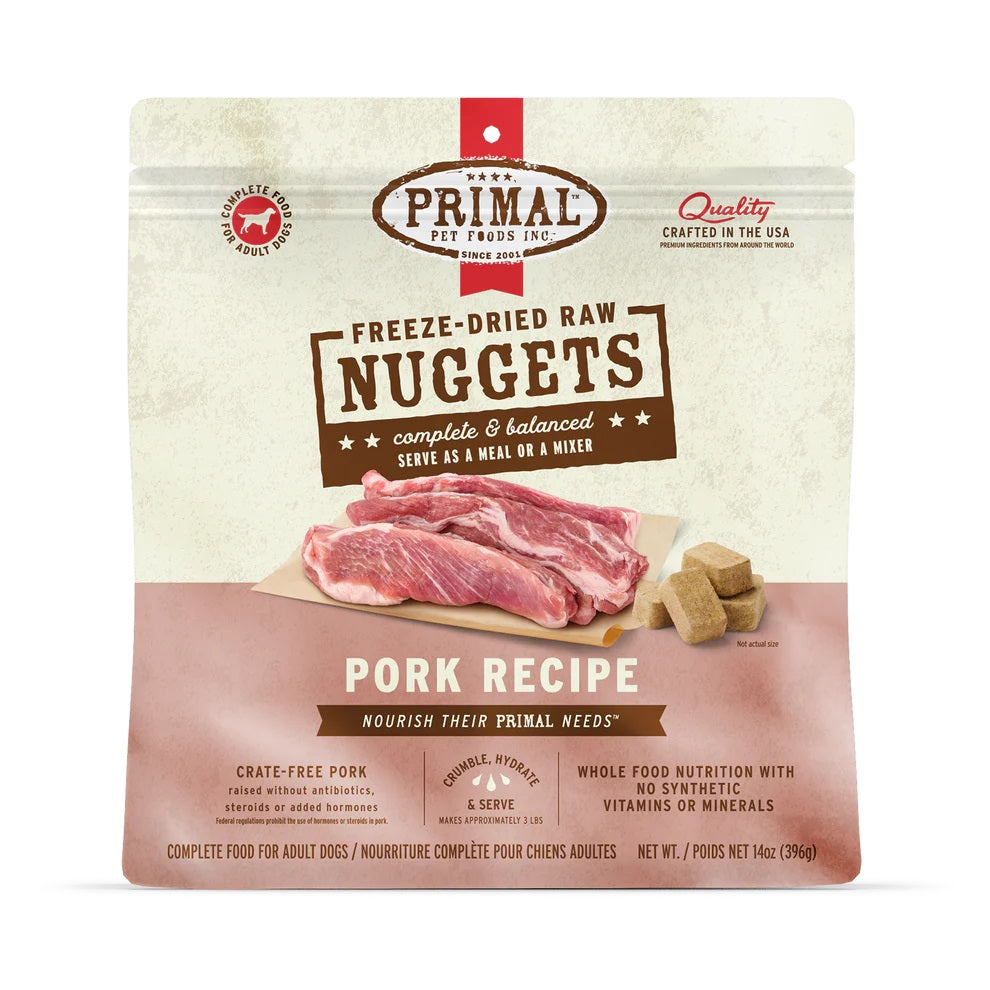 Frozen Raw Pork Pronto Dog Food by Primal, 4 lbs   (No Shipping)