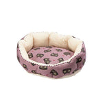Reversible Round Purple Cat Pet Bed