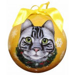 Tabby Cat (Silver) Christmas Ornament