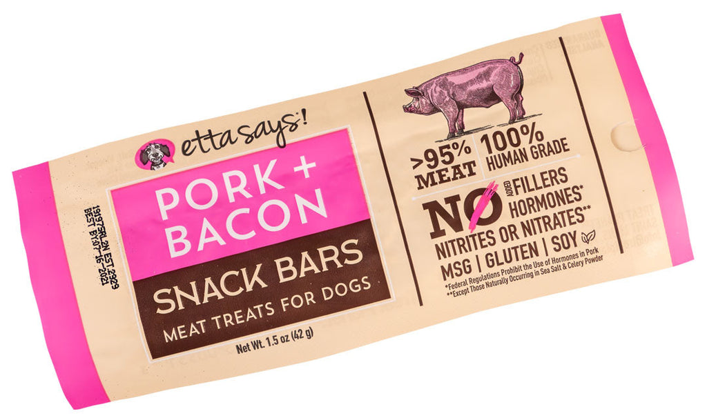 Pork Bacon Snack Bars for Dogs & Cats by Etta Says!