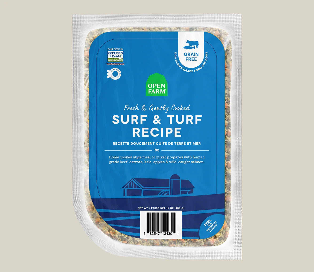 Surf & Turf Gently Cooked Dog Food by Open Farm, 16oz - No Shipping