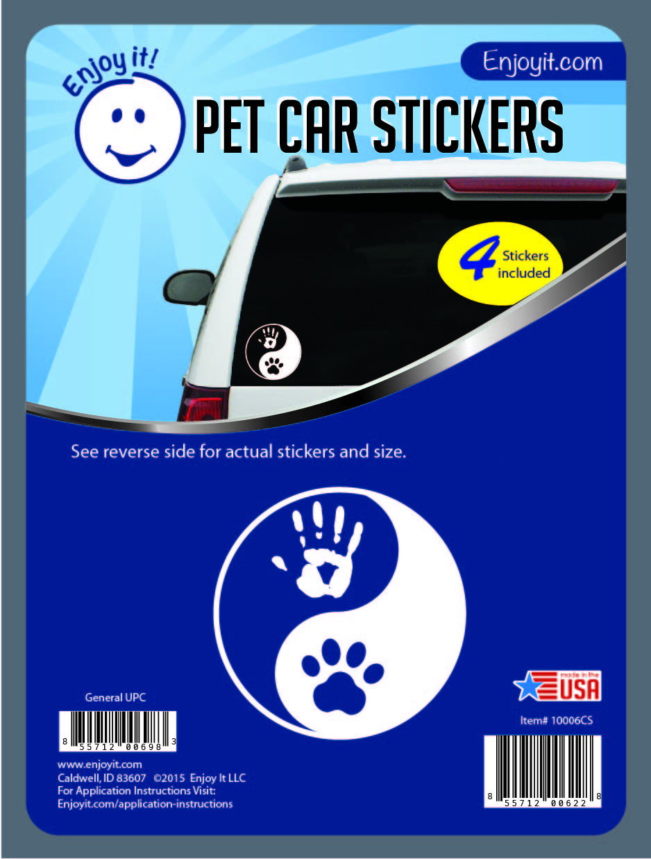 Yin Yang Hand and Paw Car Sticker by Enjoy it!