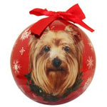 Yorkie Christmas Ornament Shatter Proof Ball by E&S Pets