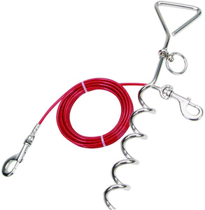 Titan Spiral Stake and Heavy Tie Out Combo with Nickel Snap