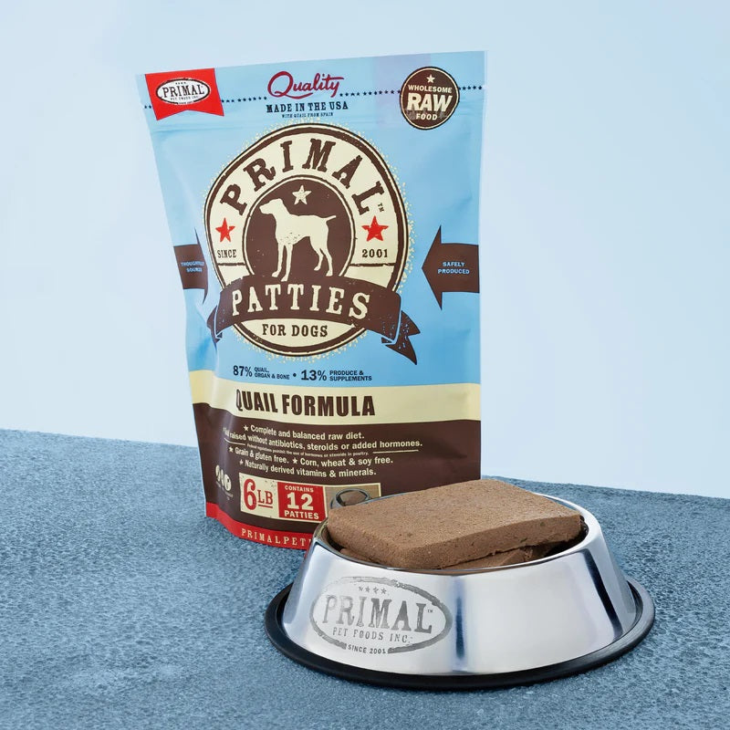 Frozen Raw Patties Dog Food by Primal, 6 lbs - No Shipping