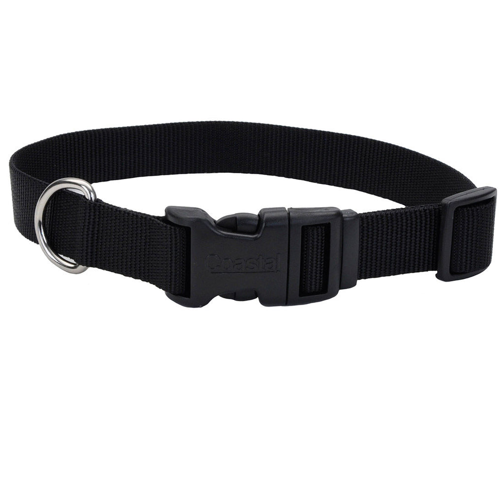 Coastal Adjustable Dog Collar with Plastic Buckle, Black