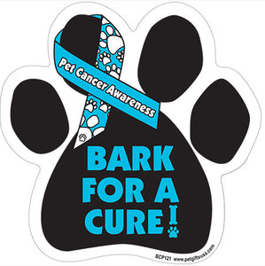 Bark For A Cure Pet Cancer Awareness - Paw Magnet