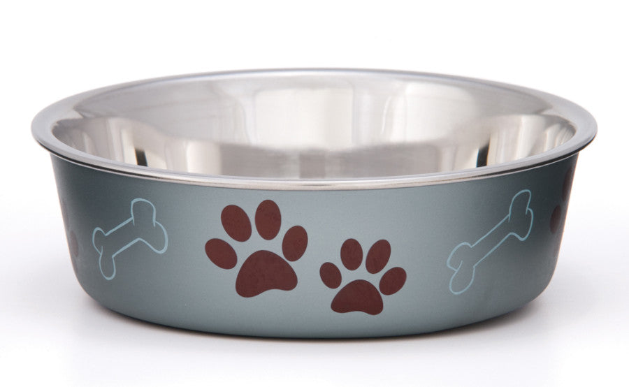 Bella Matte and Stainless Steel Pet Dish, Blueberry