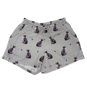 Cat (Silver Tabby) Pajama Shorts - Unisex